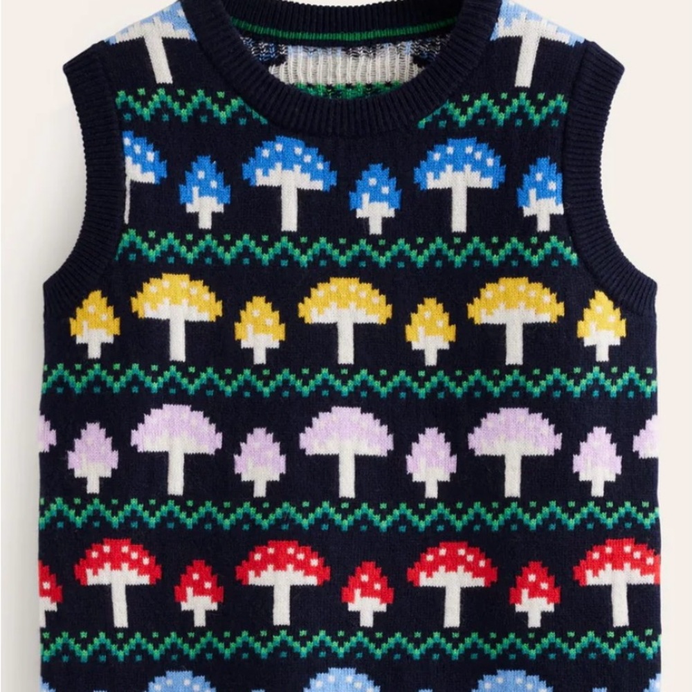 Boden Women’s Colorful Mushroom Sweater Vest